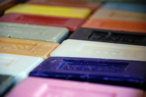coloured soap bars
