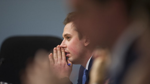 ACT MLA Michael Pettersson at the first day of the inquiry on Friday. Photo: Dion Georgopoulos