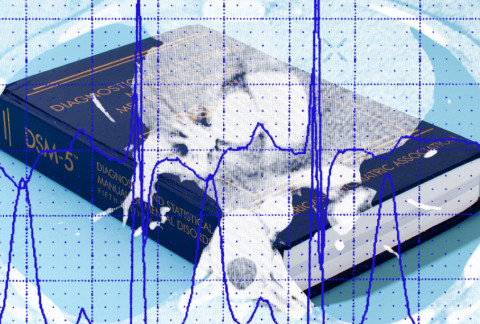 DSM-5 cover with graph superimposed