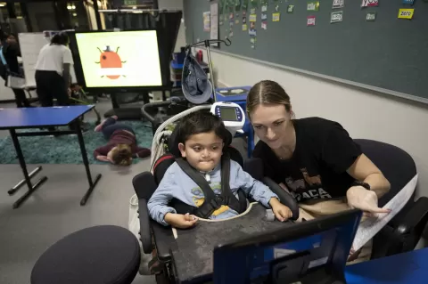 Shaffan Muhammad Ghulam at school in Willetton, Australia. He has a rare genetic condition that has made his family ineligible to remain in the country because of what his treatment would cost the health care system.Credit...David Dare Parker for The New York Times