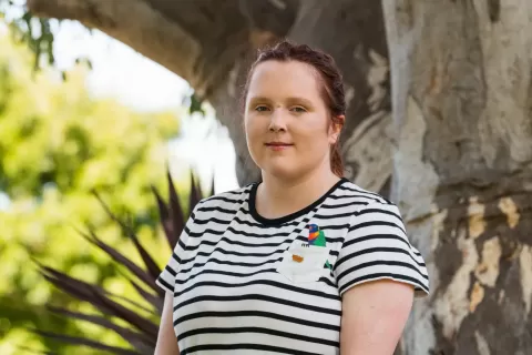 Ashleigh Keating, a former teachers’ aide, now works in disability advocacy