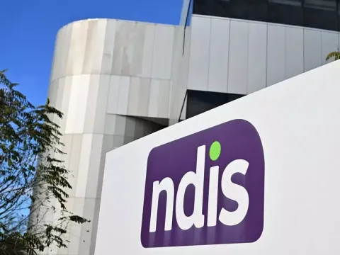 NGIS logo on a concrete building