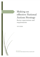 report from cover - Making an effective National Autism Strategy; sector expectations and requirements