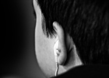 image of side of a person's face ... from behind