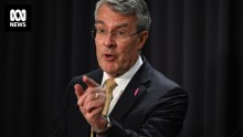 Attorney General Mark Dreyfus pointing (vaguely)
