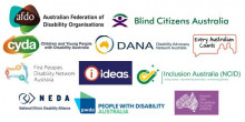 a jumble of logos from national disability peak bodies